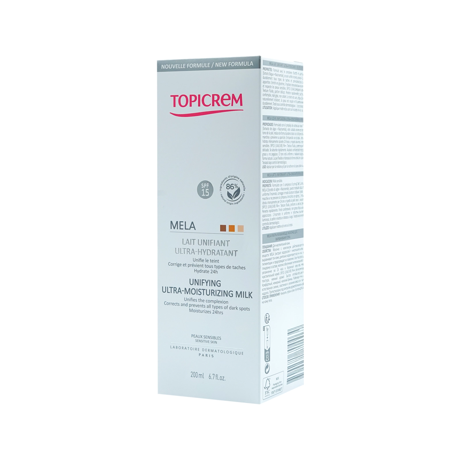 Topicrem Mela Unifying Ultra Moist Milk (200 ml)