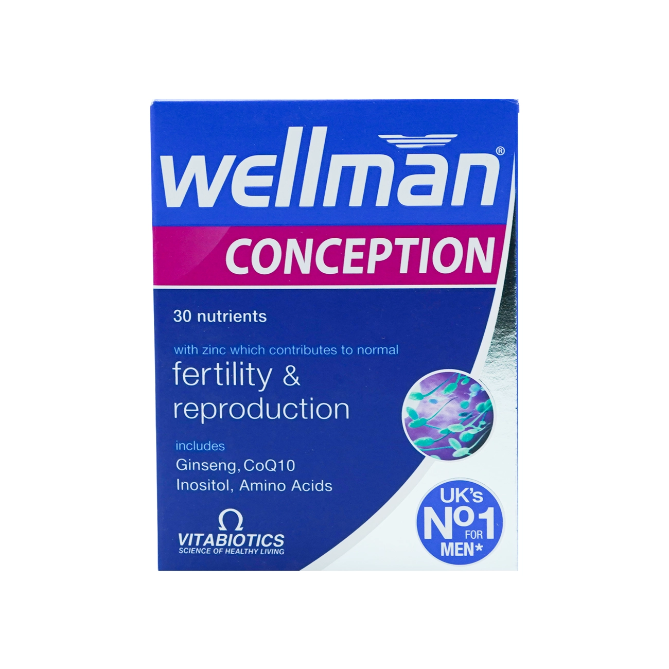 Wellman Conception Tablets 30s support male fertility with essential vitamins and minerals for improved sperm health and reproductive function.