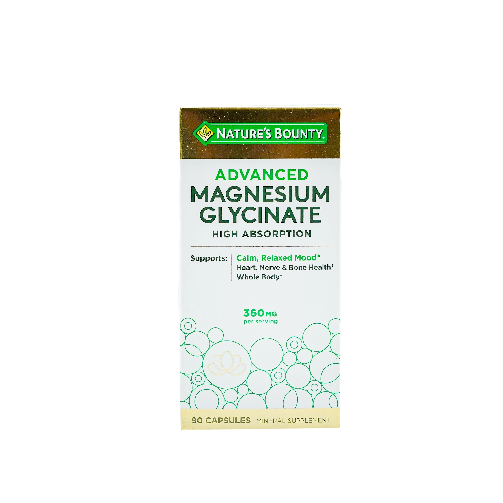 Nature’s Bounty Advanced Magnesium Glycinate 360mg (90 Capsules)